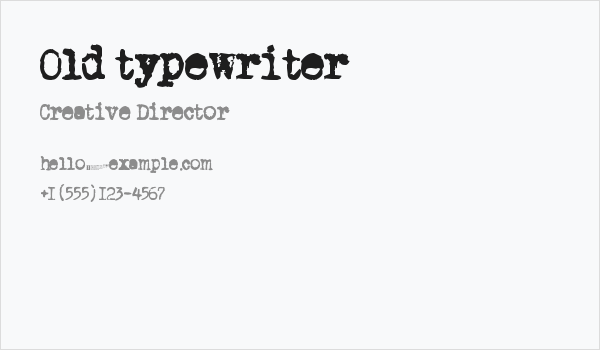 Old typewriter Business Card