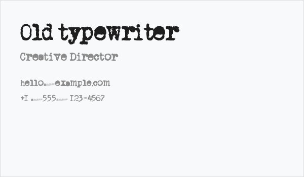 Old typewriter Business Card