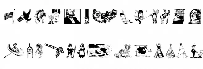 OldAmericanSymbols Font LOWERCASE