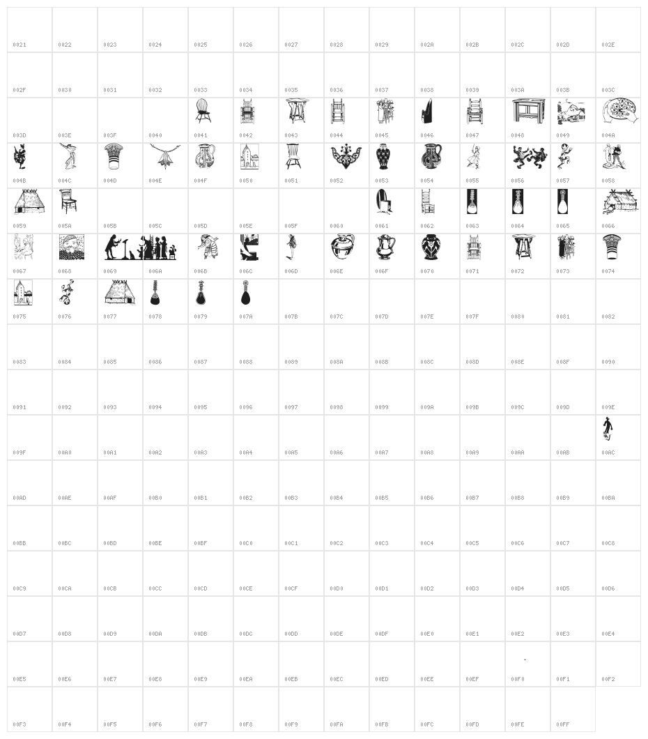 OldArts Character Map