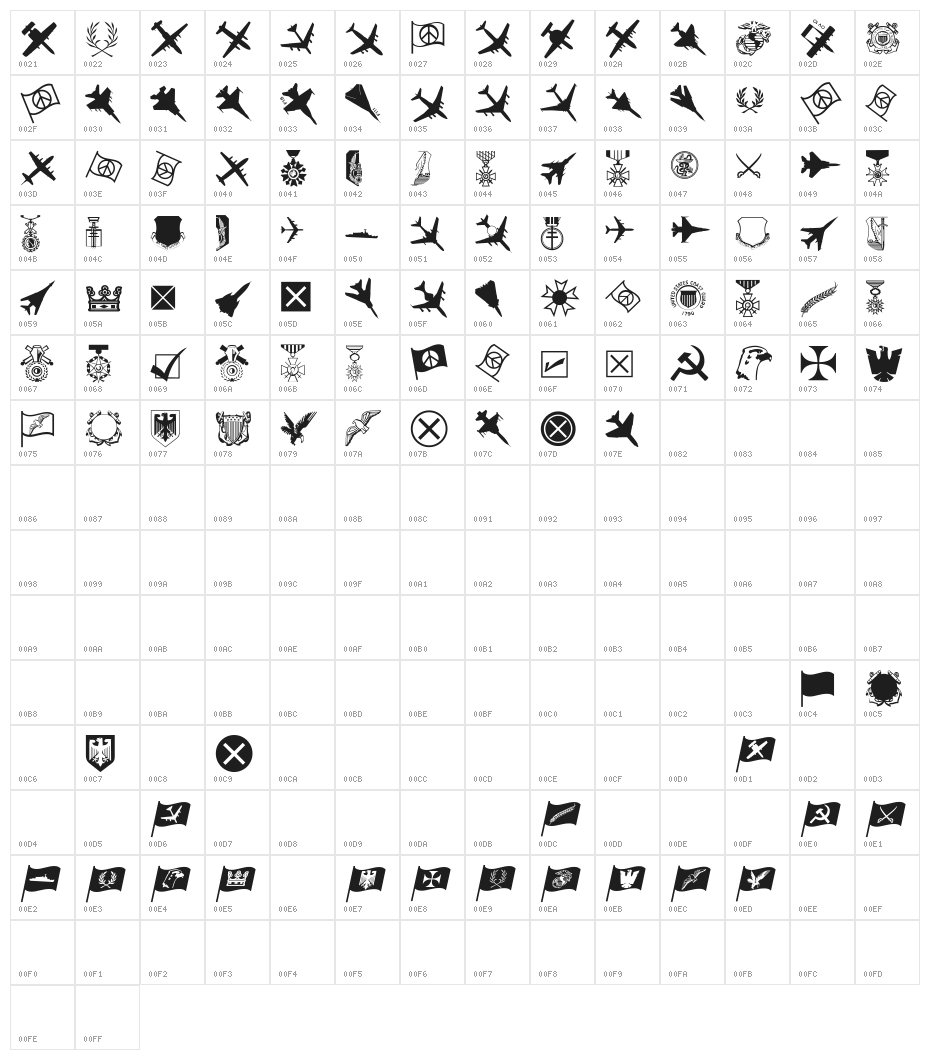 OldBoysToys Character Map