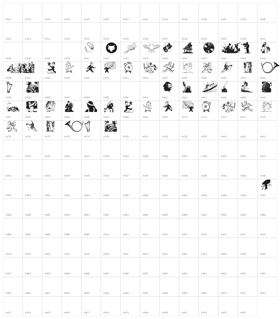 OldDrawingsOne Character Map