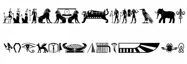 OldEgyptGlyphs Caratteri MINUSCOLO