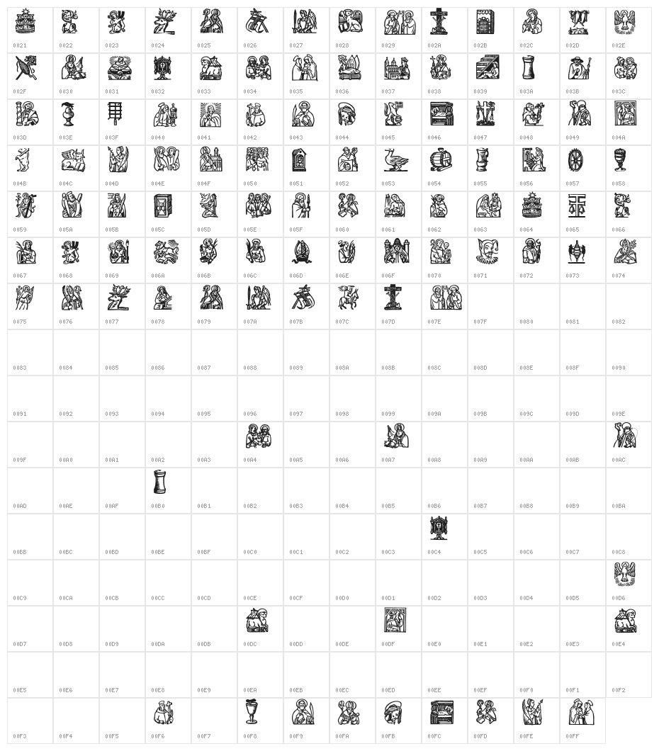 OldFarmersCalendarBats01 Character Map