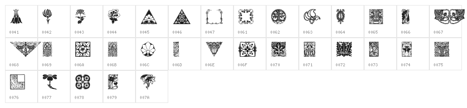 OldFloralIllustration Character Map