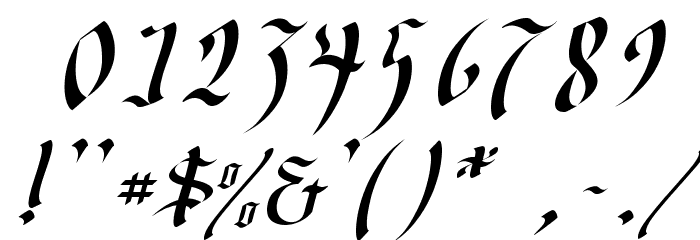 OldGerman-Itali Font OTHER CHARS