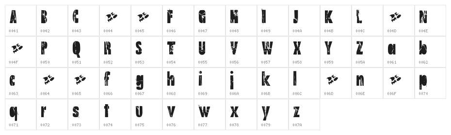 OldNoteDemo-Bold Character Map
