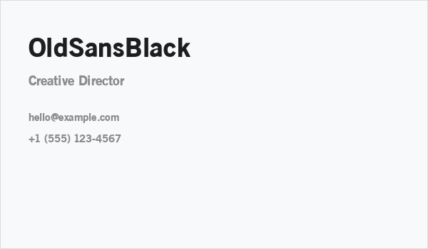 OldSansBlack Business Card
