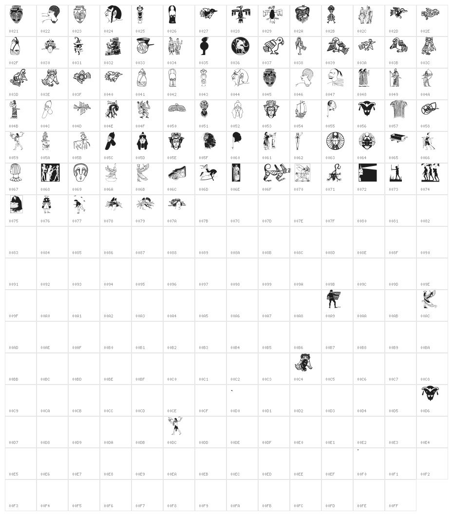 OldSignArtsOne Character Map