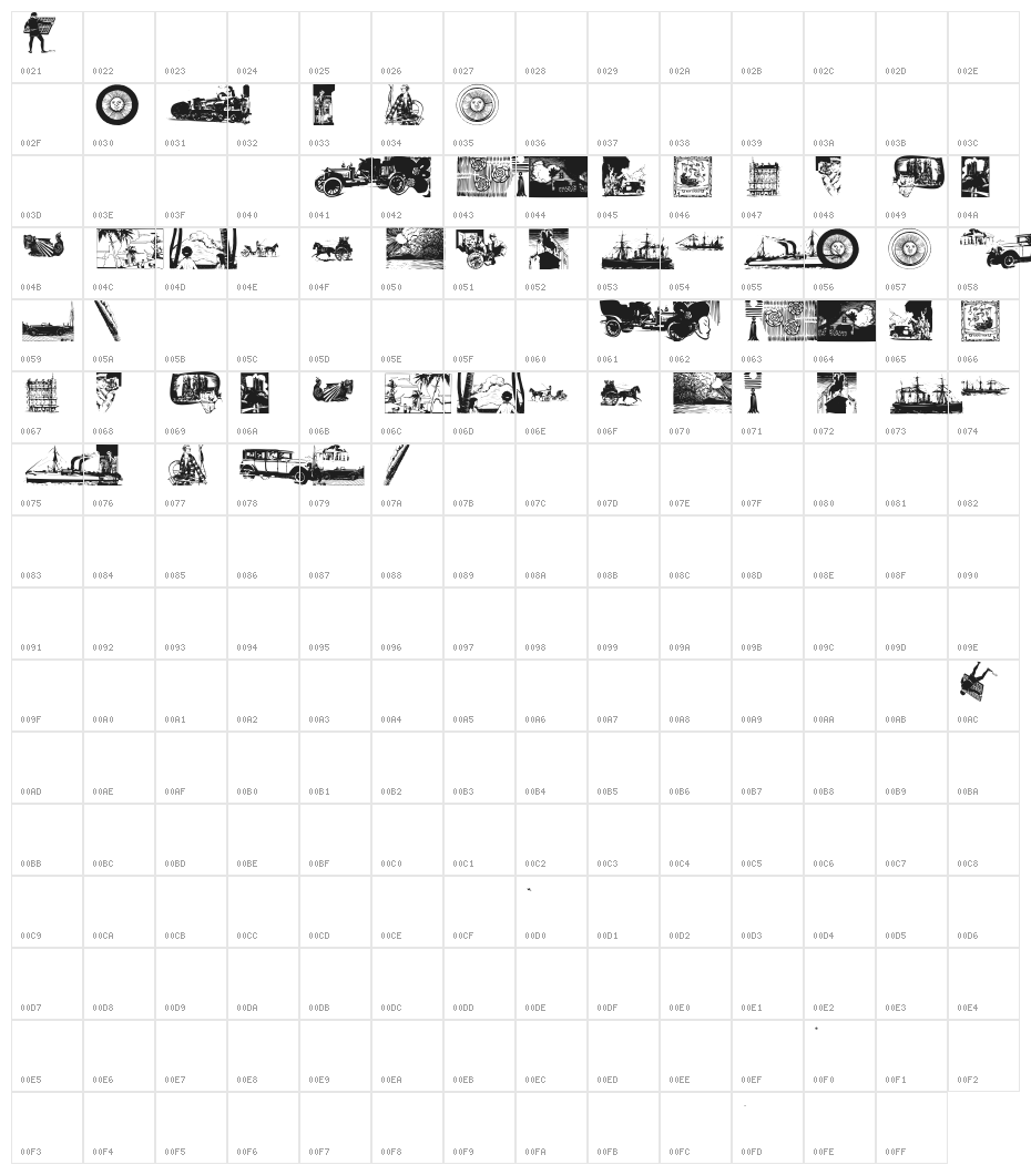 OldStyleTravel Character Map