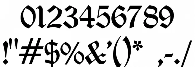 Oldchristmas Regular Font OTHER CHARS