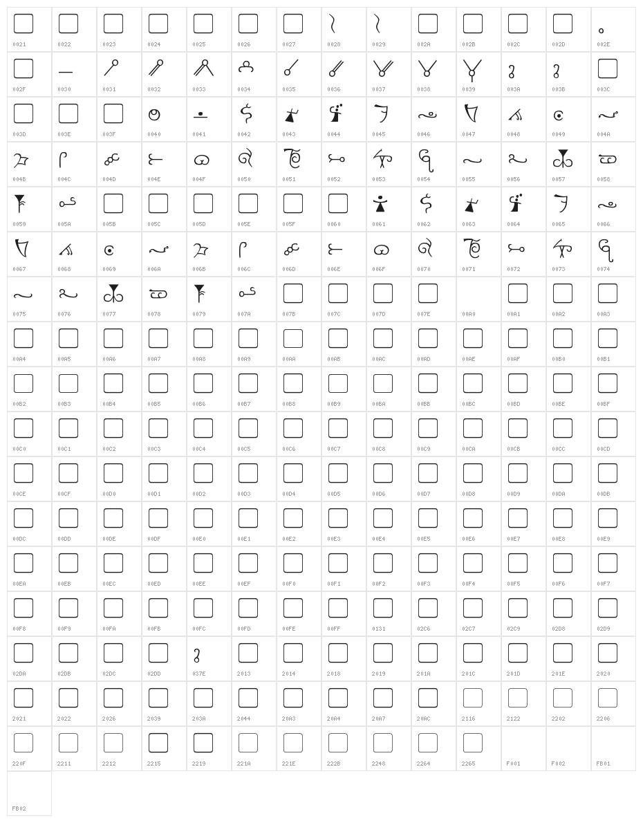 Olde Espruar Character Map