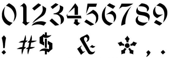 Olde Stencil フォント その他の文字