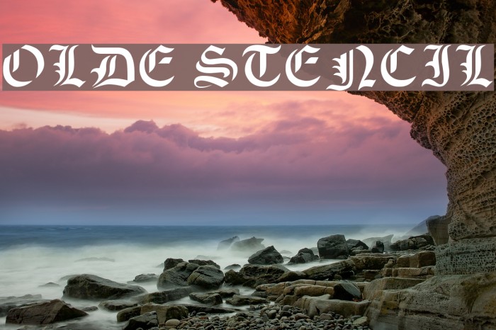 Olde Stencil Font examples