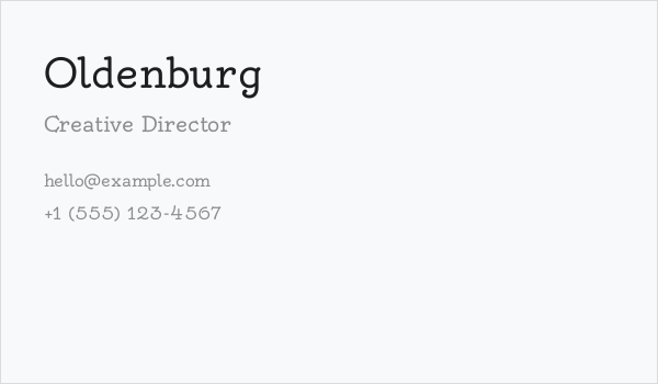 Oldenburg Business Card