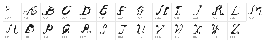 Oldendays Character Map