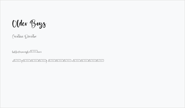 Older Boys Business Card