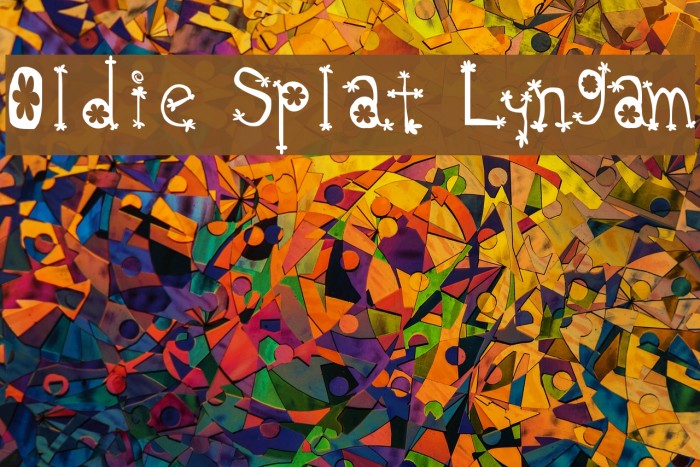 Oldie Splat Lyngam Font examples
