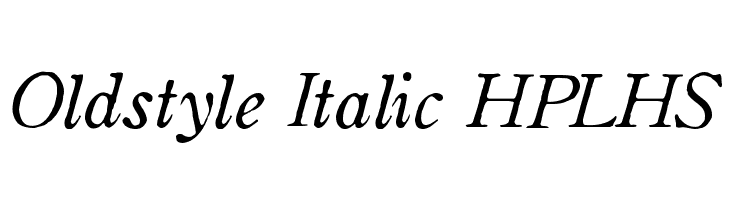 Oldstyle Italic HPLHS Font