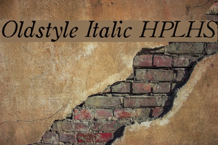 Oldstyle Italic HPLHS Font examples