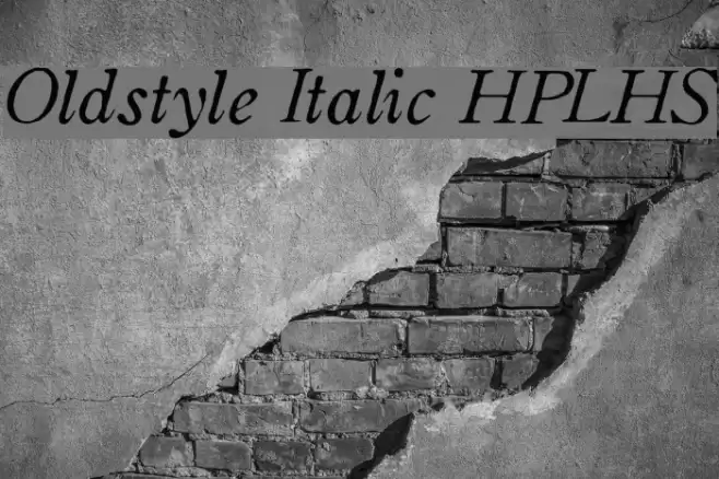 Oldstyle Italic HPLHS Шрифта examples