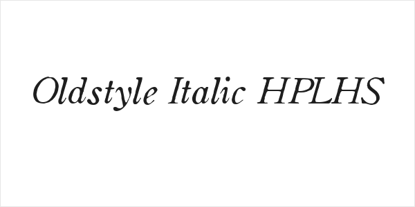 Oldstyle Italic HPLHS Logo