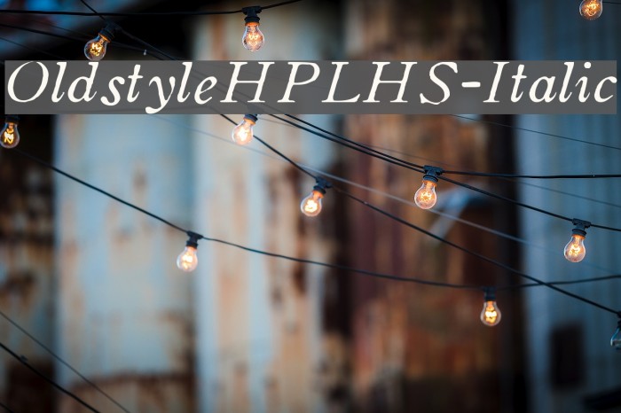 OldstyleHPLHS-Italic Font examples