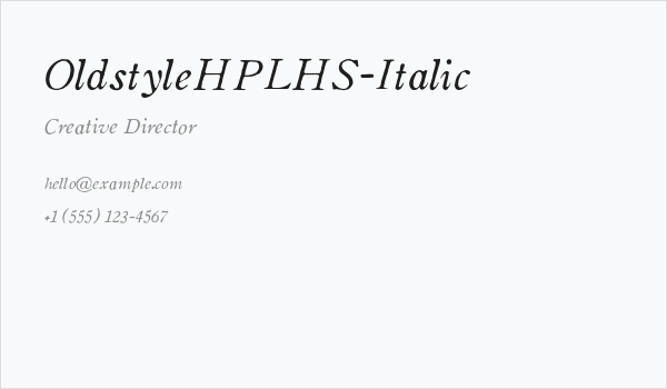 OldstyleHPLHS-Italic Business Card