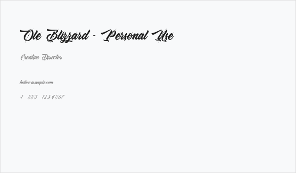 Ole Blizzard - Personal Use Business Card
