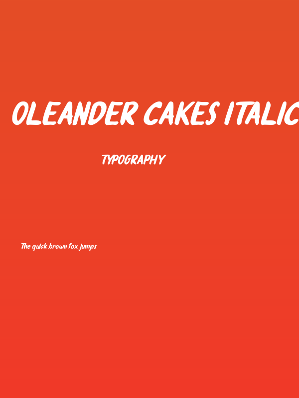 Oleander Cakes Italic Poster
