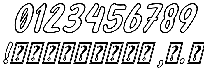 Oleander Cakes Outline Italic Font OTHER CHARS