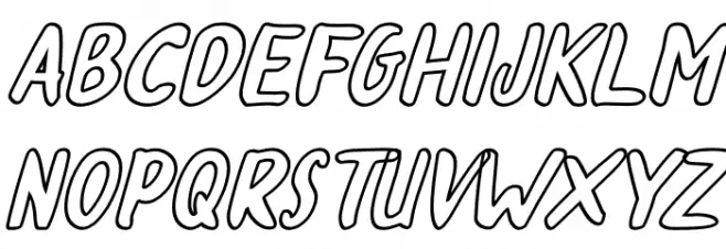 Oleander Cakes Outline Italic Шрифта ВЕРХНИЙ