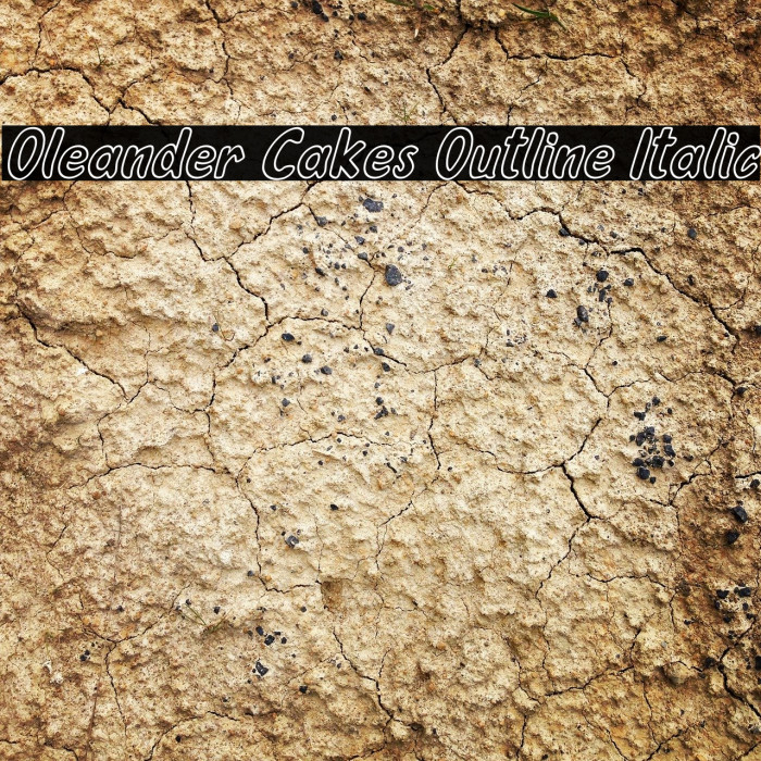 Oleander Cakes Outline Italic Font examples