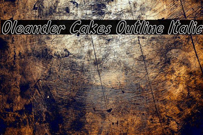 Oleander Cakes Outline Italic Font examples