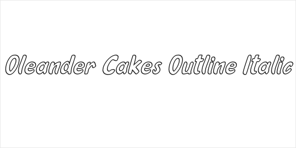 Oleander Cakes Outline Italic Logo