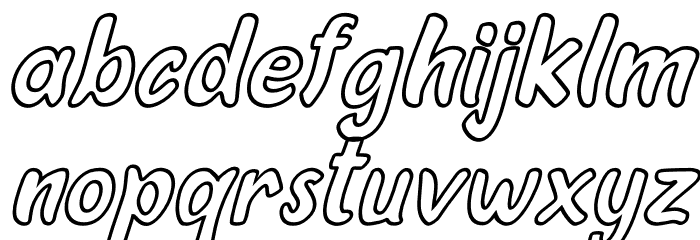 Oleander Cakes Outline Italic Font LOWERCASE