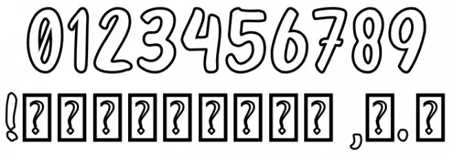 Oleander Cakes Outline Font OTHER CHARS