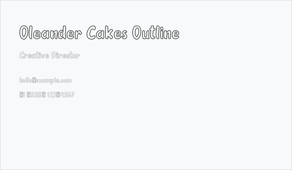 Oleander Cakes Outline Business Card