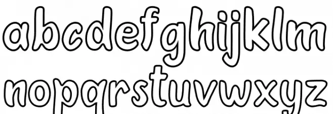 Oleander Cakes Outline Schriftart Kleinbuchstaben