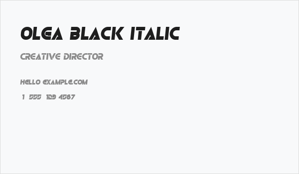 Olga Black Italic Business Card