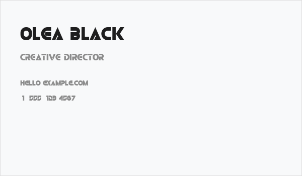 Olga Black Business Card