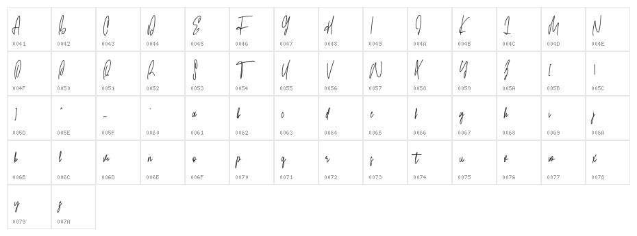 Olgoods Free Regular Character Map