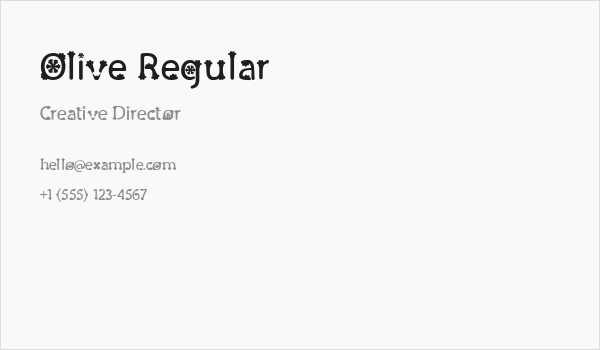 Olive Regular Business Card