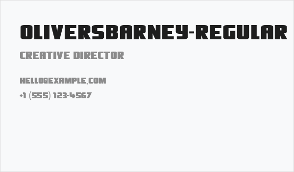 OliversBarney-Regular Business Card