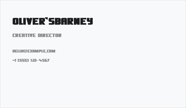 Oliver'sBarney Business Card