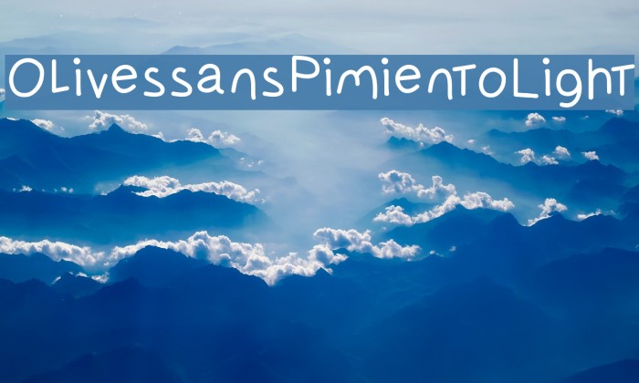 OlivessansPimientoLight Schriftart examples