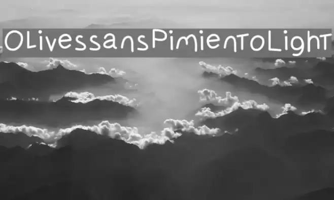 OlivessansPimientoLight Schriftart examples