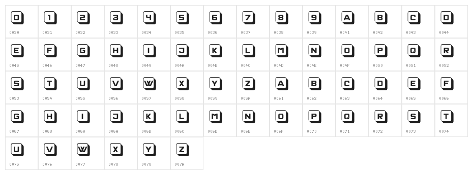 Olivetti Regular Character Map