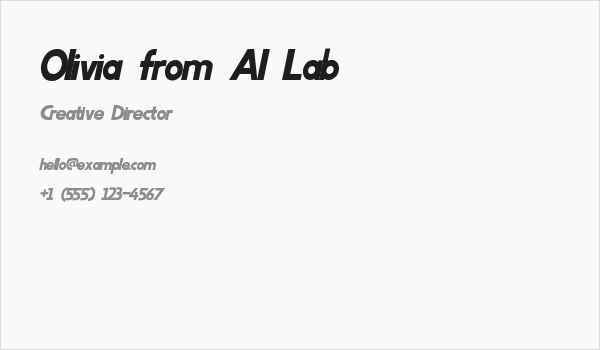 Olivia from AI Lab Business Card