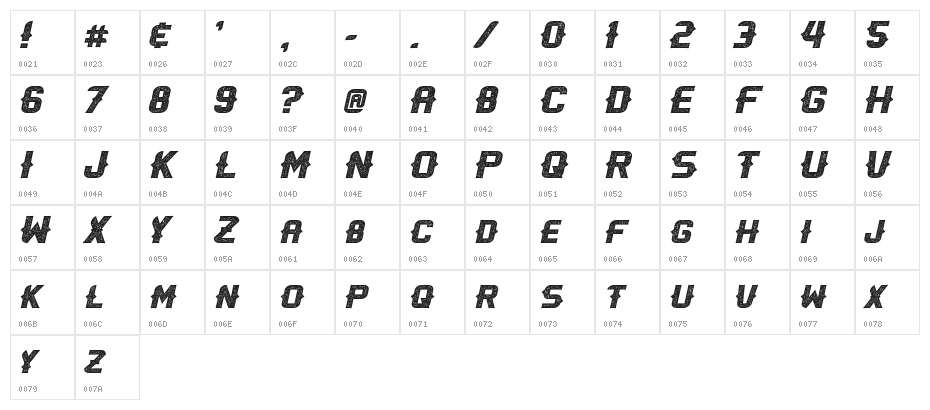 OliviaSpurs-Regular Character Map